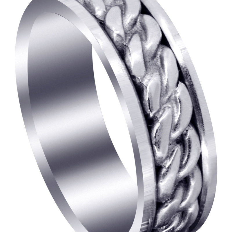 Hand Woven Mens Wedding Band | High Polish Finish (Dean)