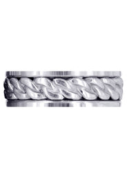 Hand Woven Mens Wedding Band | High Polish Finish (Dean)