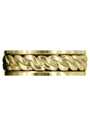 Yellow Gold Hand Woven Mens Wedding Band | High Polish Finish (Dean)