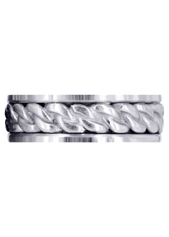 Hand Woven Mens Wedding Band | High Polish Finish (Dean)
