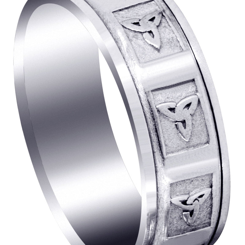 Celtic Mens Wedding Band | Sand Blast / High Polish Finish (Beau)