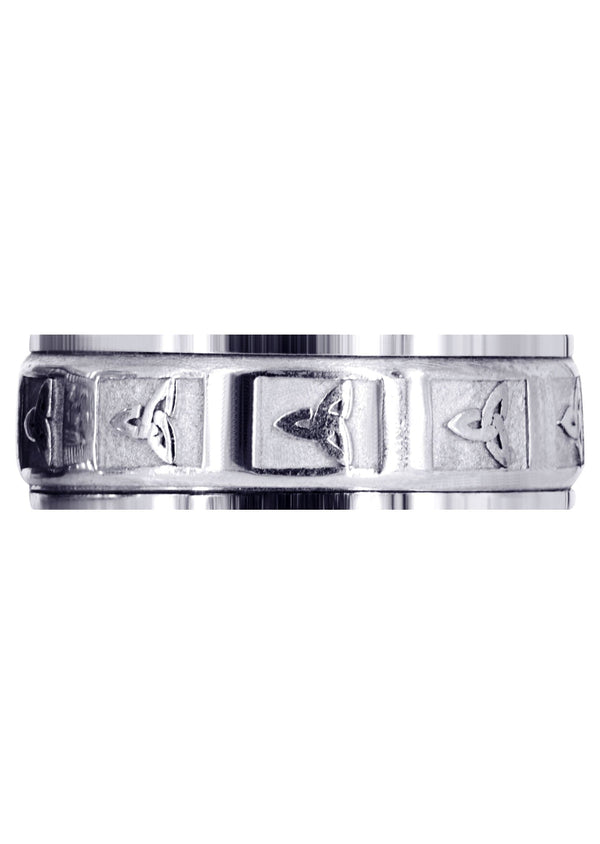 Celtic Mens Wedding Band | Sand Blast / High Polish Finish (Beau)
