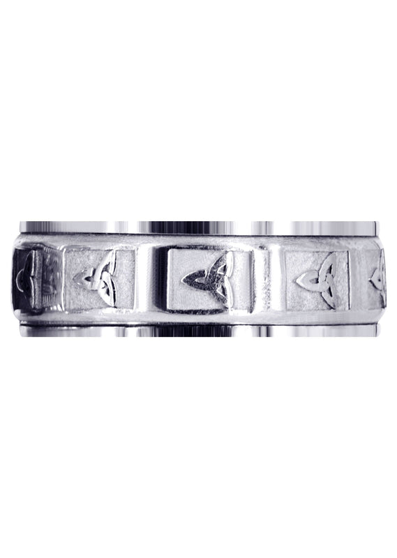 Celtic Mens Wedding Band | Sand Blast / High Polish Finish (Beau)