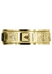 Yellow Gold Celtic Mens Wedding Band | Sand Blast / High Polish Finish (Beau)