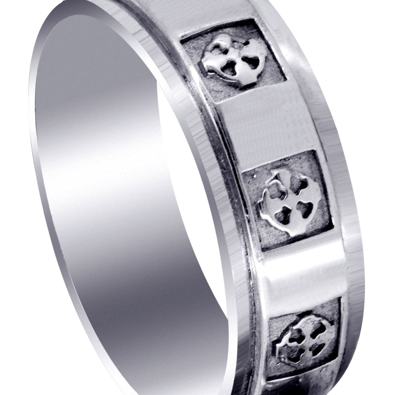 Celtic Mens Wedding Band | Sand Blast / High Polish Finish (Nicolas)