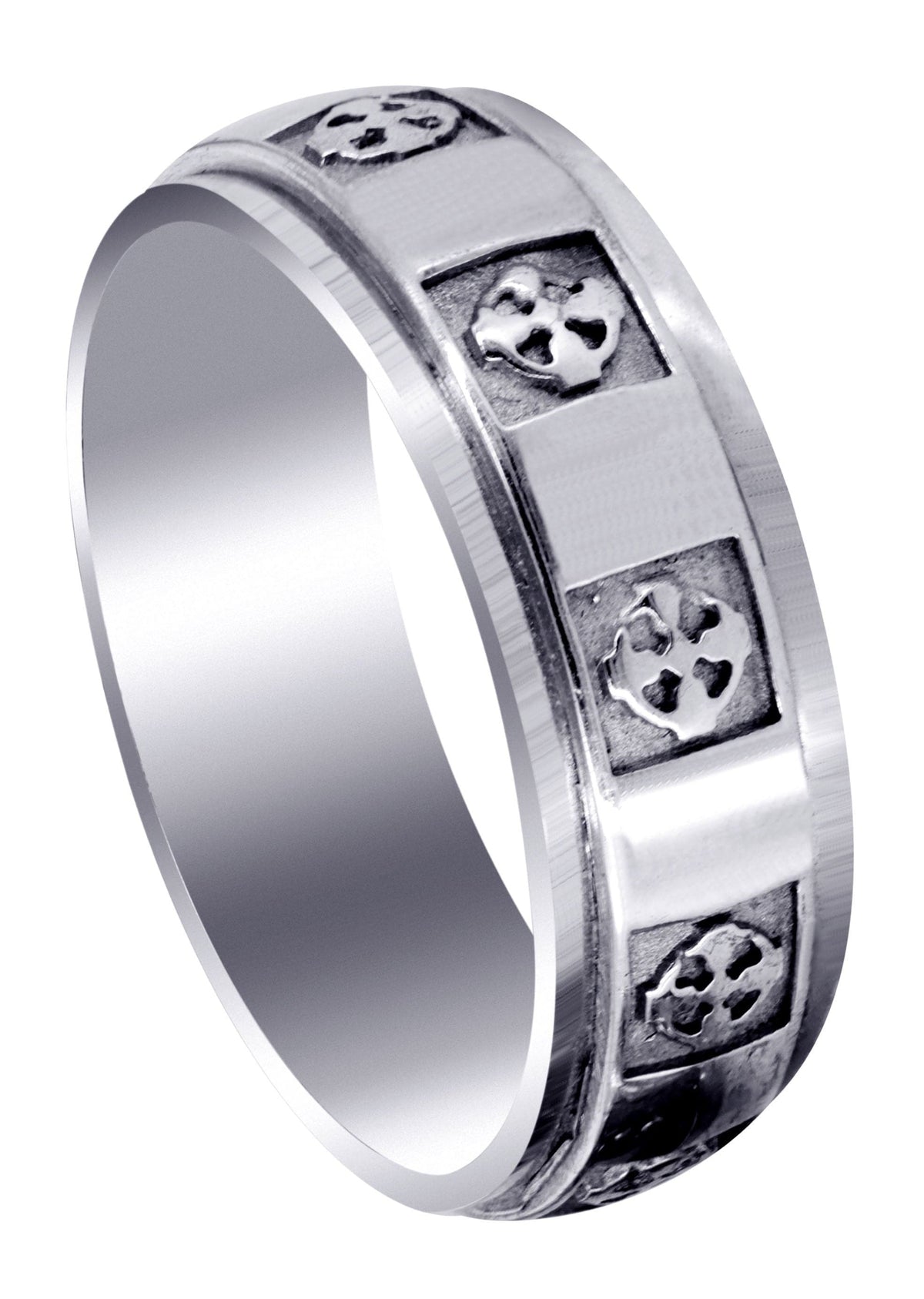 Celtic Mens Wedding Band | Sand Blast / High Polish Finish (Nicolas)