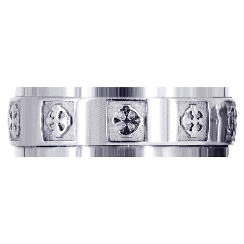 Celtic Mens Wedding Band | Sand Blast / High Polish Finish (Nicolas)