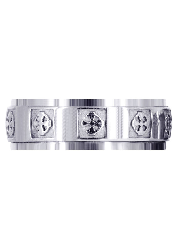 Celtic Mens Wedding Band | Sand Blast / High Polish Finish (Nicolas)