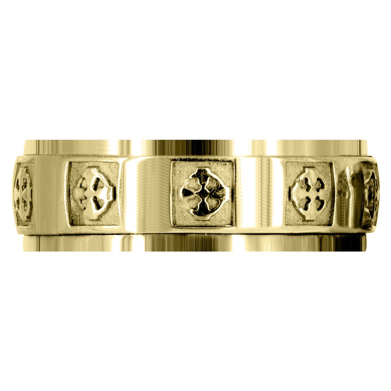 Yellow Gold Celtic Mens Wedding Band | Sand Blast / High Polish Finish (Nicolas)