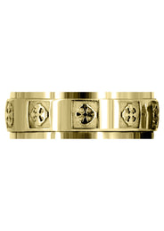 Yellow Gold Celtic Mens Wedding Band | Sand Blast / High Polish Finish (Nicolas)