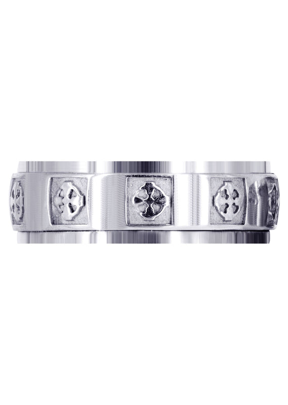 Celtic Mens Wedding Band | Sand Blast / High Polish Finish (Nicolas)