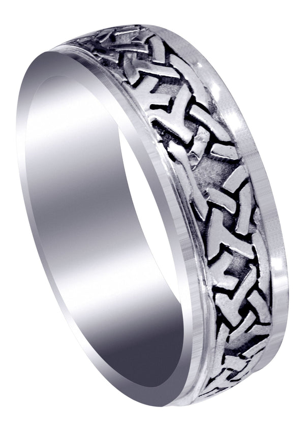 Celtic Mens Wedding Band | Sand Blast / High Polish Finish (Jaden)