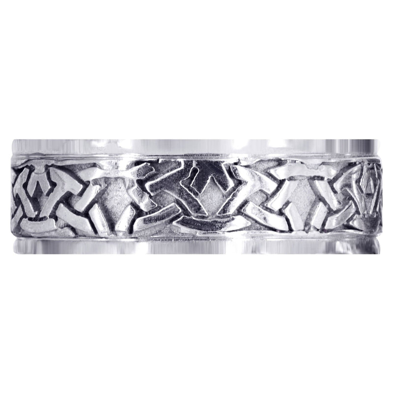 Celtic Mens Wedding Band | Sand Blast / High Polish Finish (Jaden)