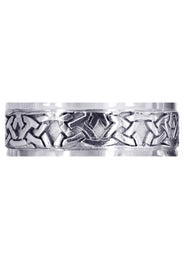 Celtic Mens Wedding Band | Sand Blast / High Polish Finish (Jaden)