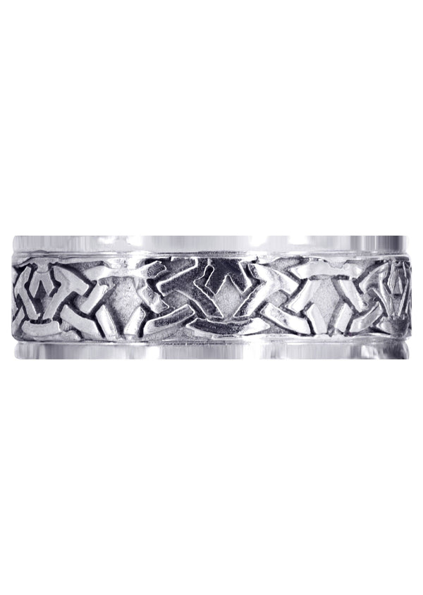 Celtic Mens Wedding Band | Sand Blast / High Polish Finish (Jaden)