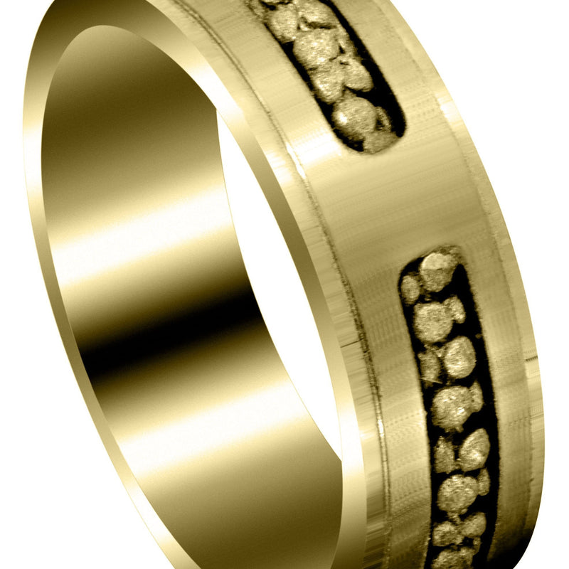 Yellow Gold Contemporary Mens Wedding Band | Satin Finish (Paul)