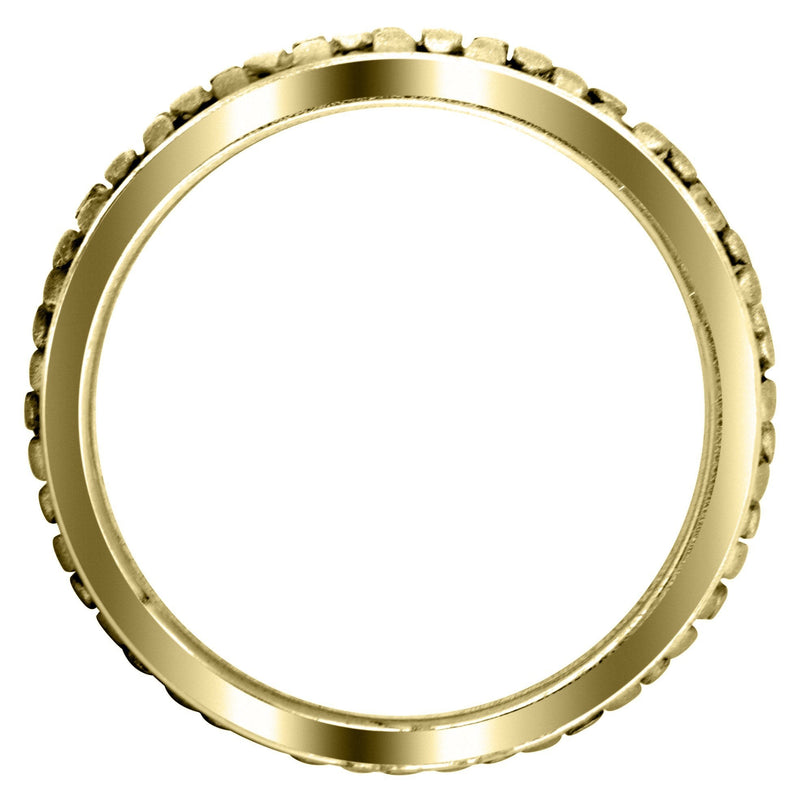Yellow Gold Contemporary Unique Mens Wedding Band| Sand Blast Finish (Kenneth)