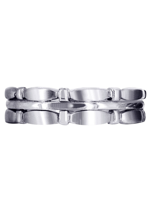 Contemporary Mens Wedding Band | Satin / High Polish Finish (Brady)