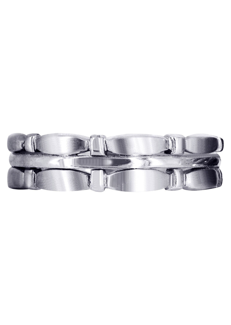 Contemporary Mens Wedding Band | Satin / High Polish Finish (Brady)