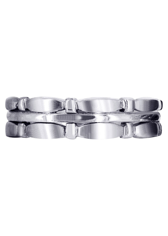 Contemporary Mens Wedding Band | Satin / High Polish Finish (Brady)