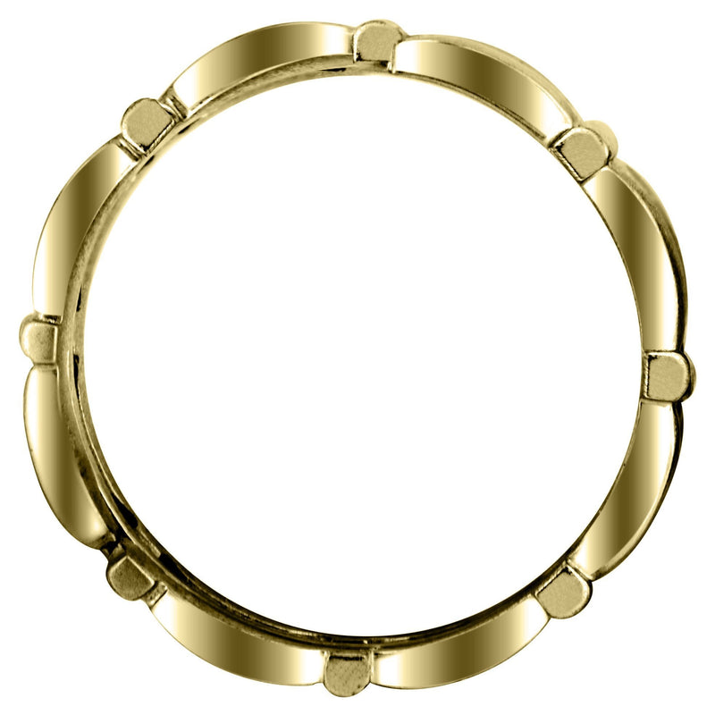 Yellow Gold Contemporary Mens Wedding Band | Satin / High Polish Finish (Brady)
