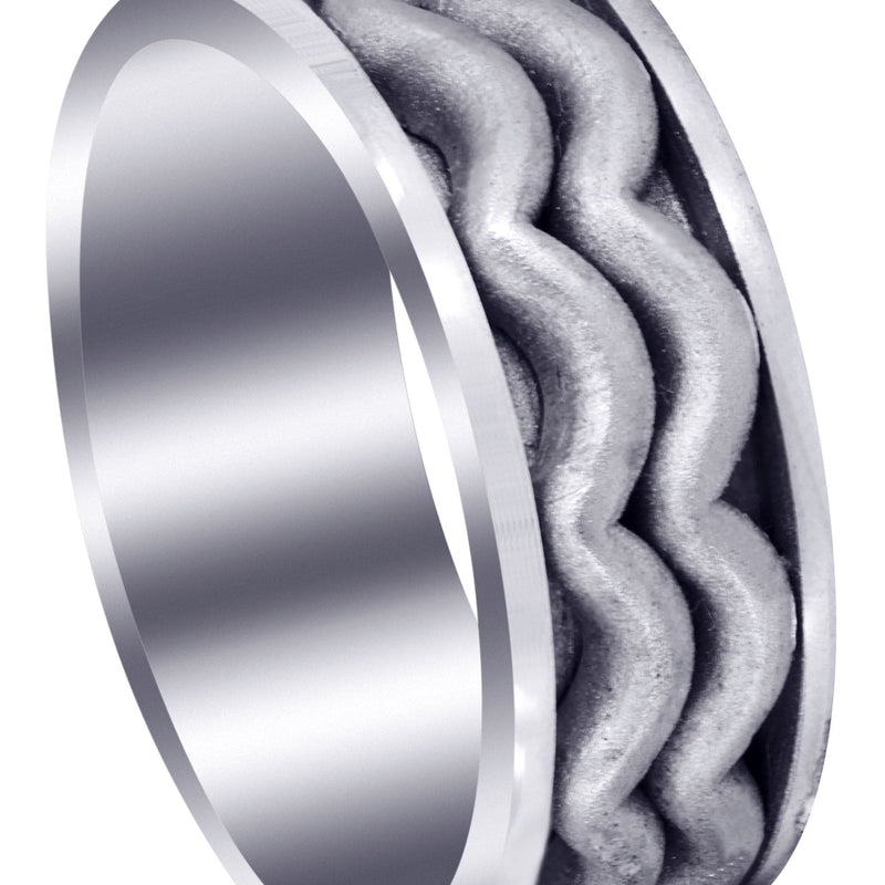 Contemporary Mens Wedding Band | Sand Blast Finish (Maximus)