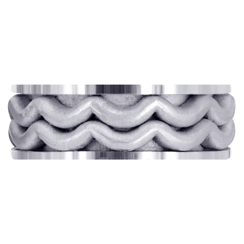 Contemporary Mens Wedding Band | Sand Blast Finish (Maximus)