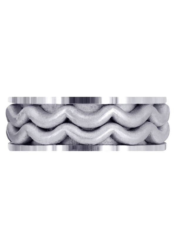 Contemporary Mens Wedding Band | Sand Blast Finish (Maximus)
