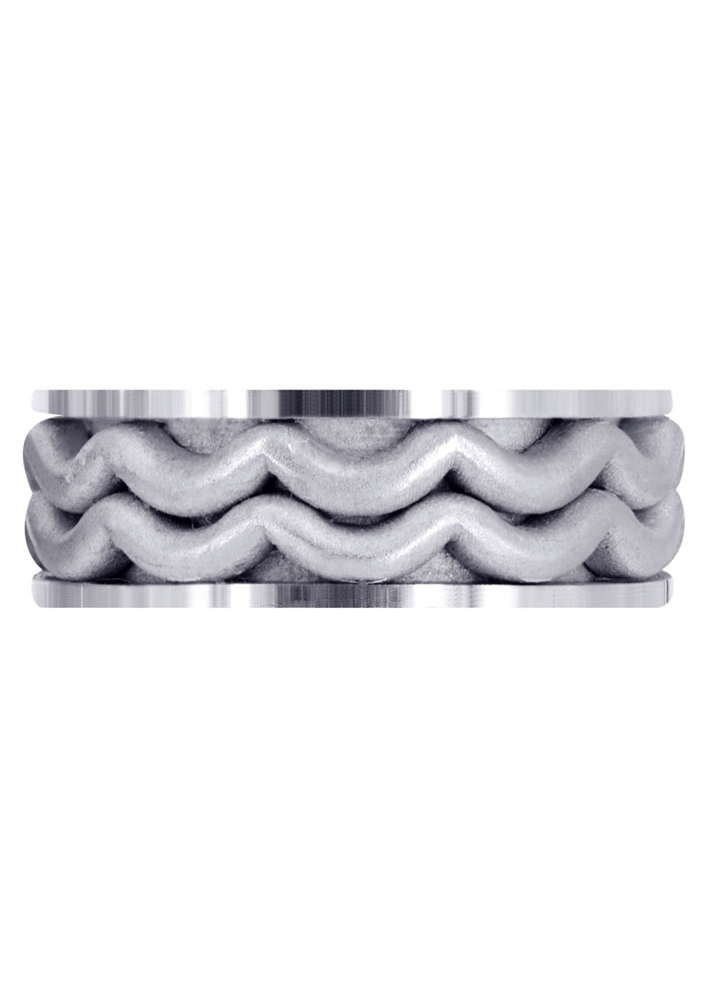Contemporary Mens Wedding Band | Sand Blast Finish (Maximus)