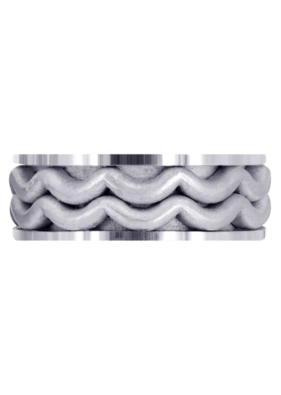 Contemporary Mens Wedding Band | Sand Blast Finish (Maximus)