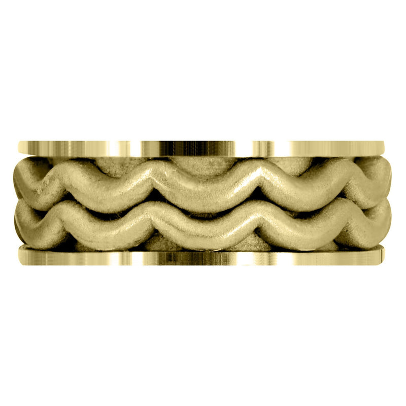 Yellow Gold Contemporary Mens Wedding Band | Sand Blast Finish (Maximus)