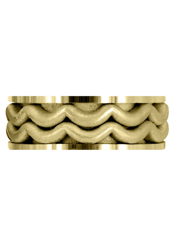 Yellow Gold Contemporary Mens Wedding Band | Sand Blast Finish (Maximus)