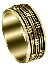 Yellow Gold Contemporary Mens Wedding Band | High Polish Finish