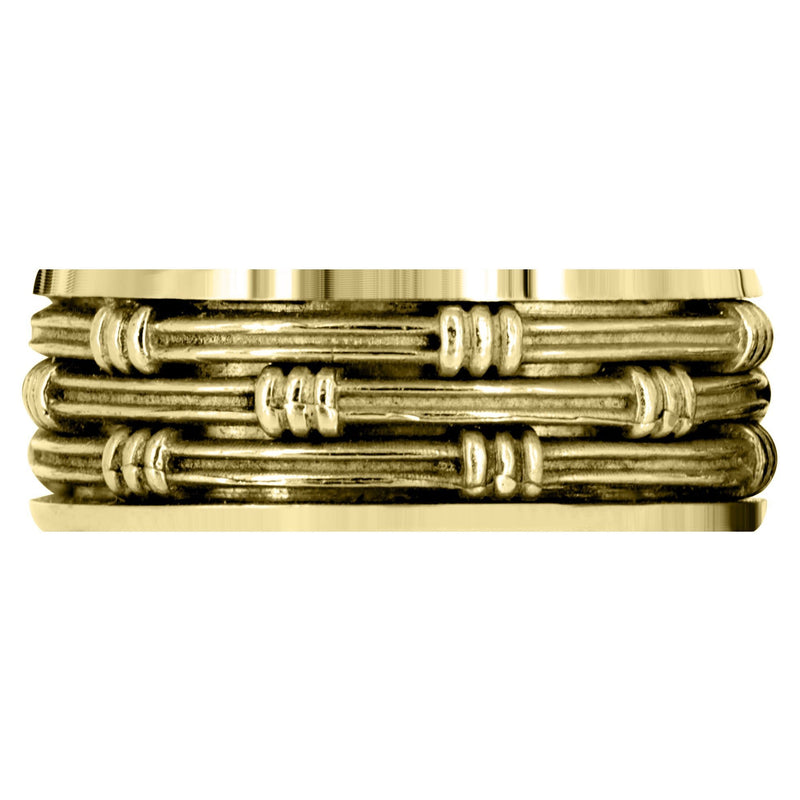 Yellow Gold Contemporary Mens Wedding Band | High Polish Finish