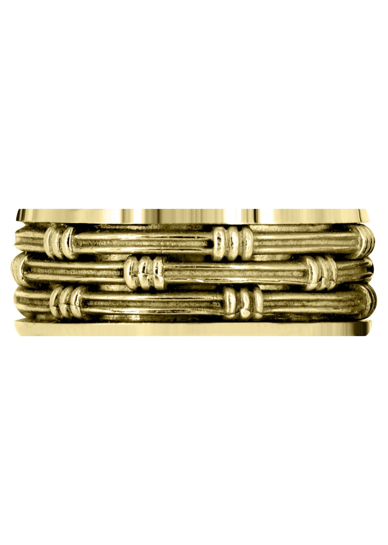 Yellow Gold Contemporary Mens Wedding Band | High Polish Finish