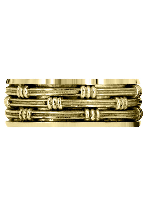 Yellow Gold Contemporary Mens Wedding Band | High Polish Finish
