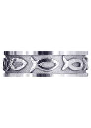 Religious Mens Wedding Band | Sand Blast / High Polish Finish (Mark)