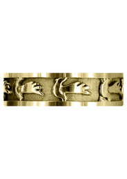 Yellow Gold Religious Mens Wedding Band | Sand Blast / High Polish Finish (August)