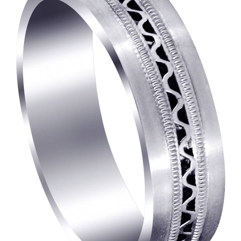 Contemporary Mens Wedding Band | Satin Finish (Riley)