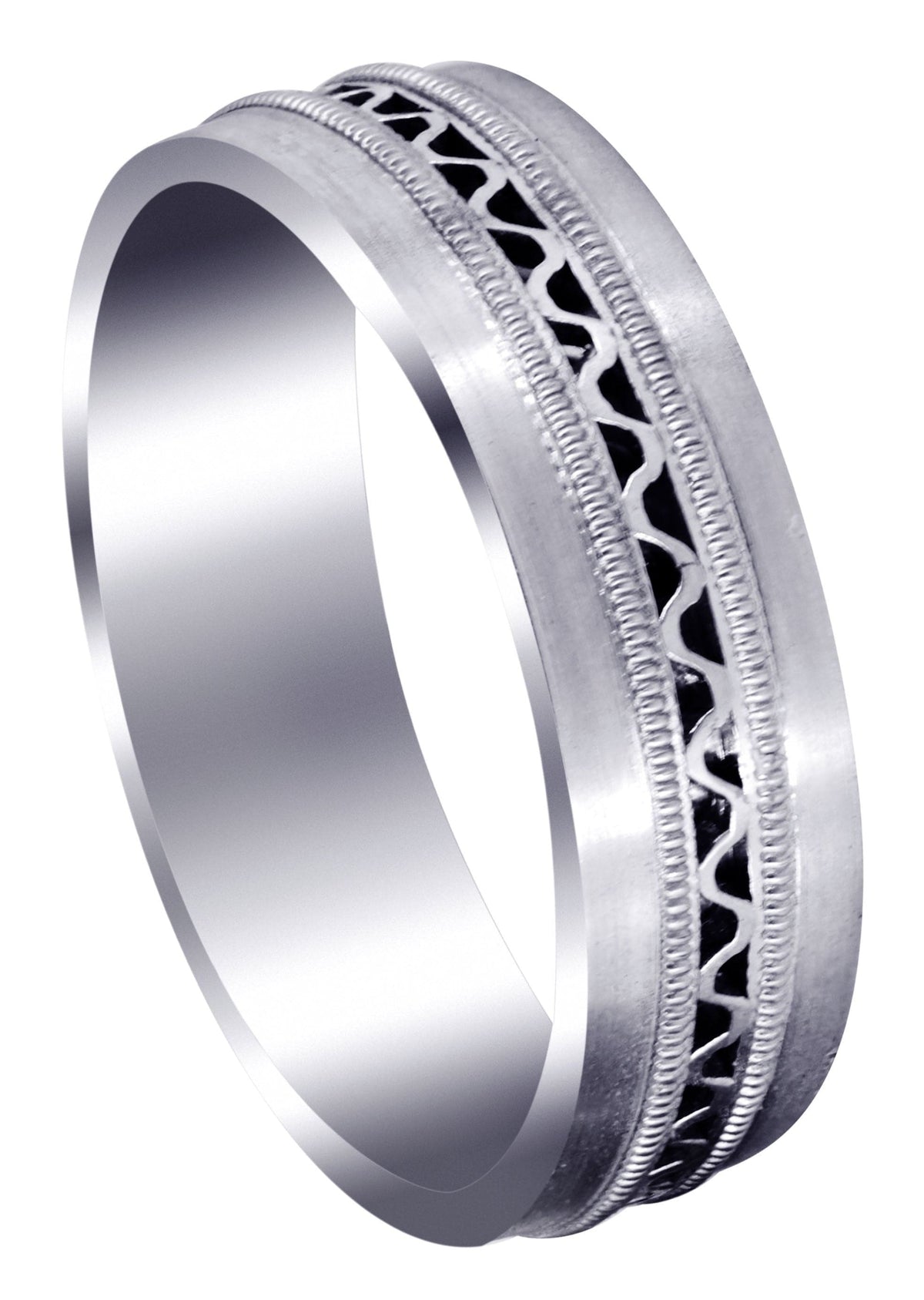 Contemporary Mens Wedding Band | Satin Finish (Riley)