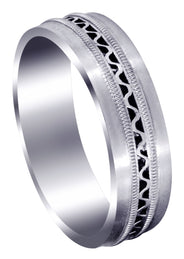 Contemporary Mens Wedding Band | Satin Finish (Riley)