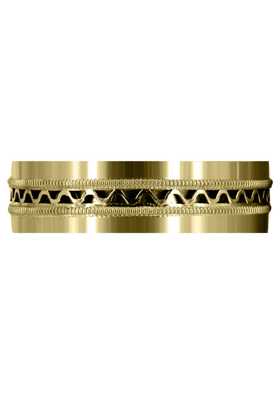 Yellow Gold Contemporary Mens Wedding Band | Satin Finish (Riley)