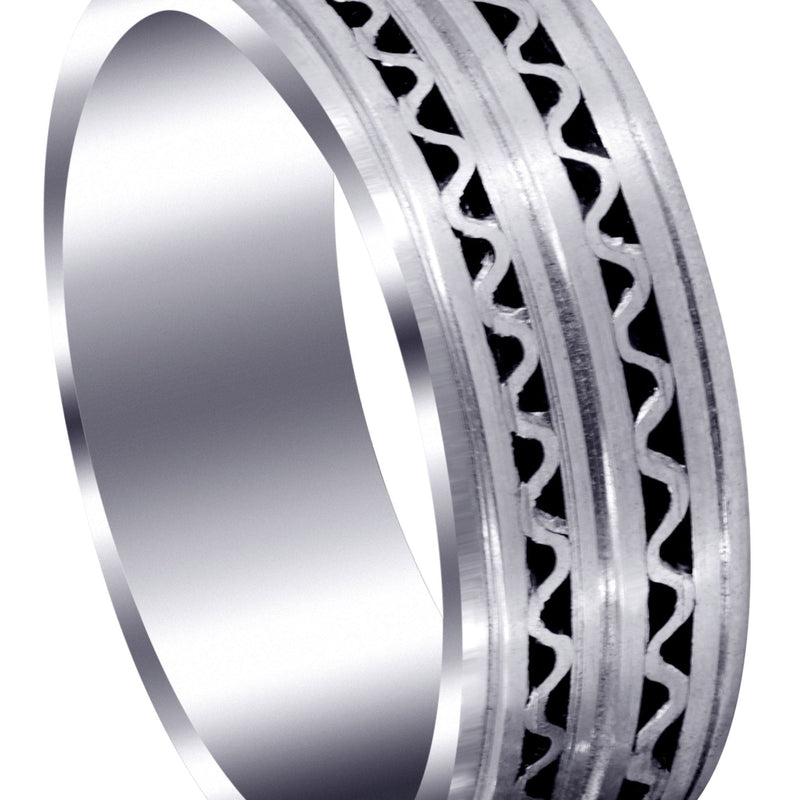 Contemporary Mens Wedding Band | Satin Finish (Zayden)