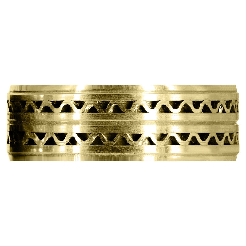 Yellow Gold Contemporary Mens Wedding Band | Satin Finish (Zayden)