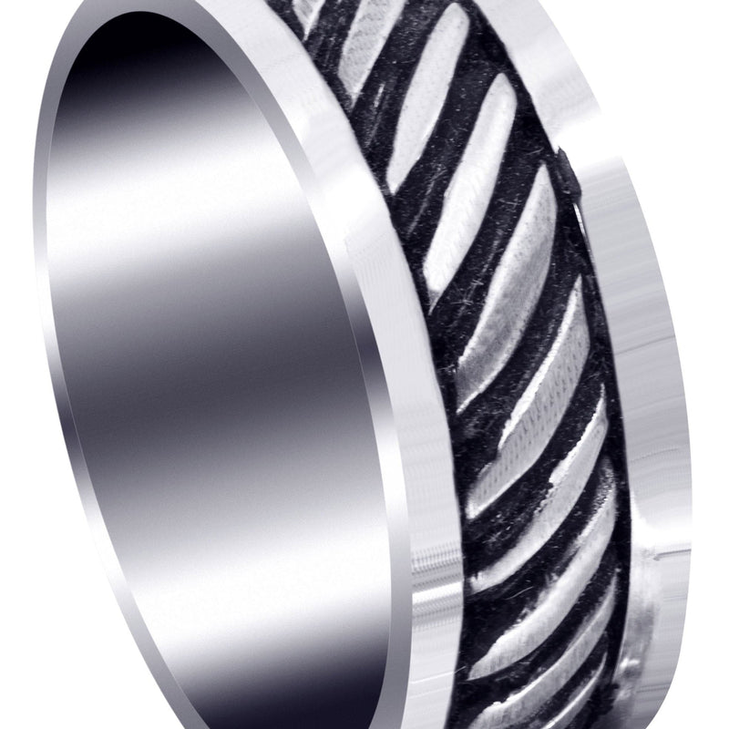 Hand Woven Unique Mens Wedding Band | Satin Finish (Caden)