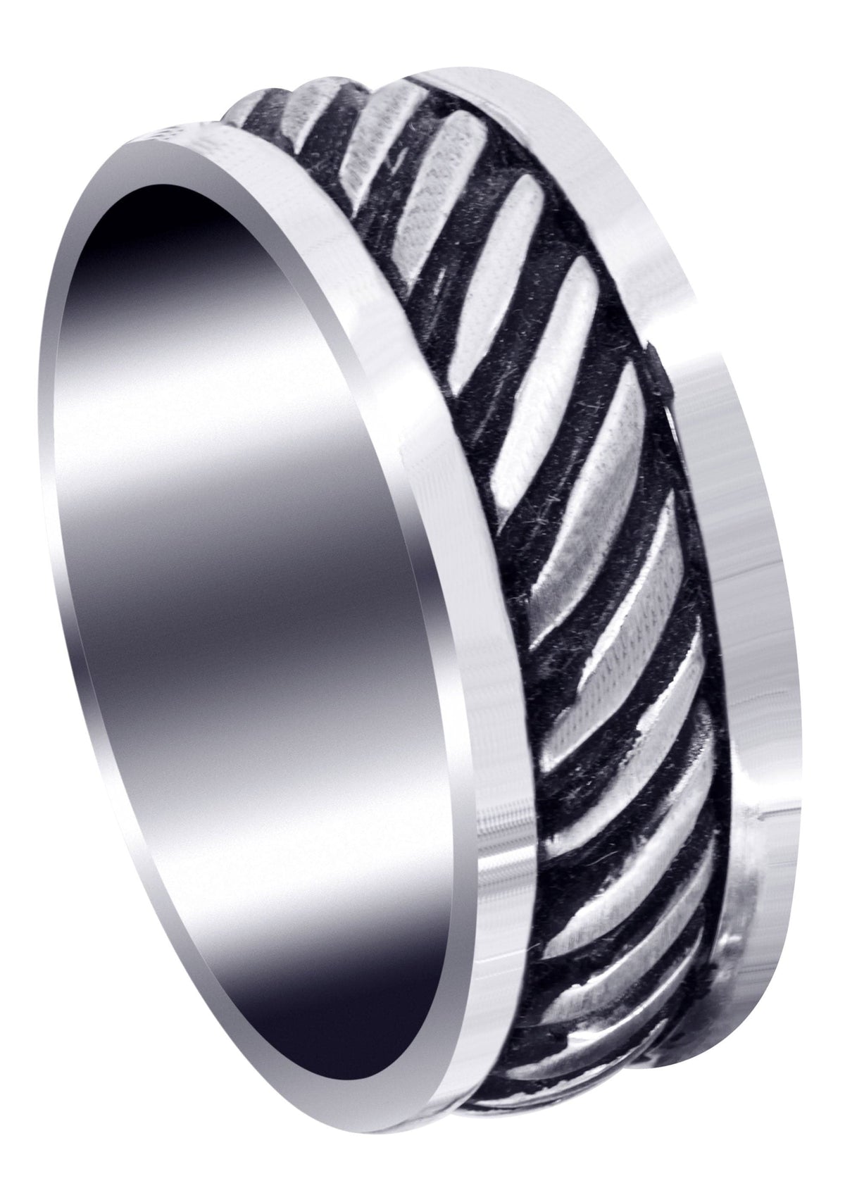 Hand Woven Unique Mens Wedding Band | Satin Finish (Caden)