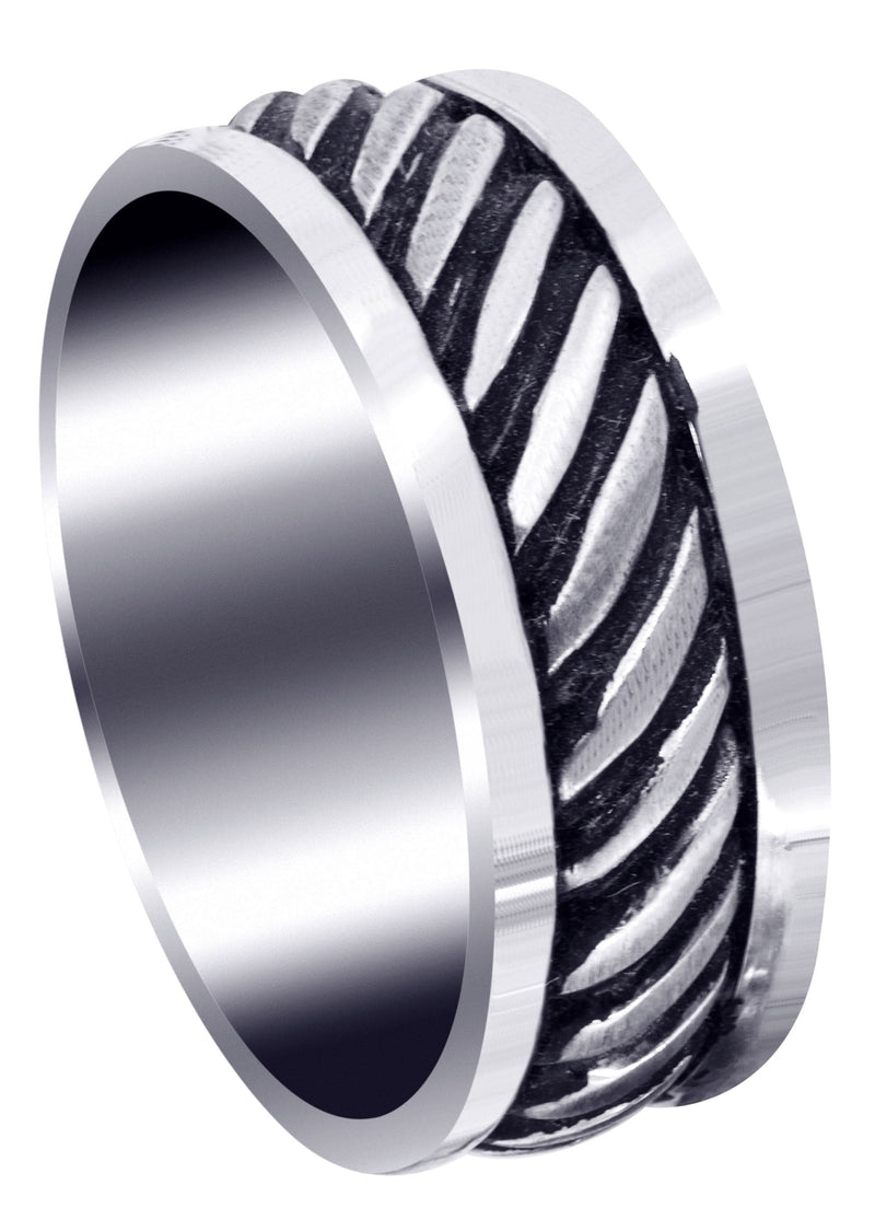 Hand Woven Unique Mens Wedding Band | Satin Finish (Caden)