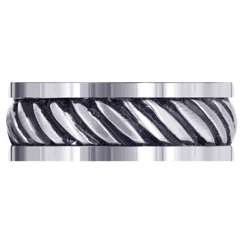 Hand Woven Unique Mens Wedding Band | Satin Finish (Caden)