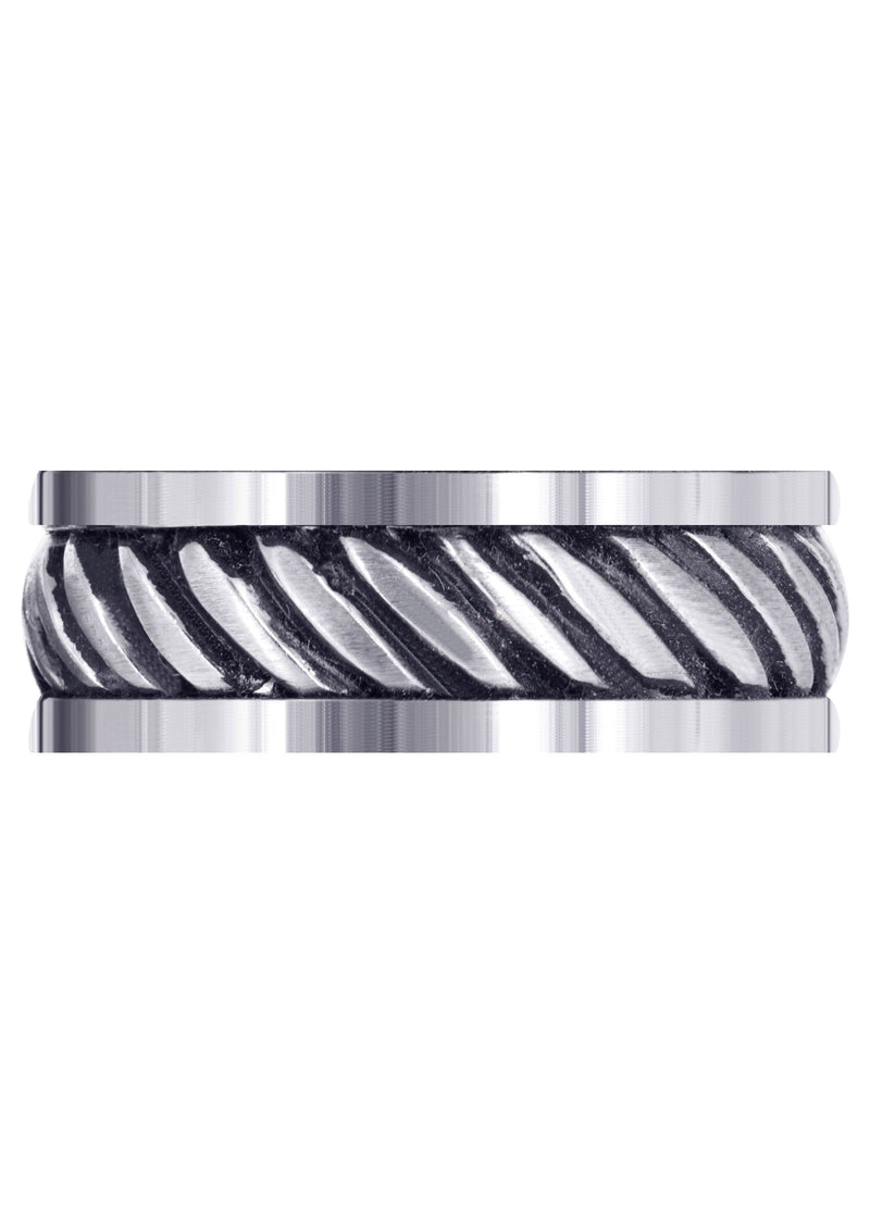 Hand Woven Unique Mens Wedding Band | Satin Finish (Caden)