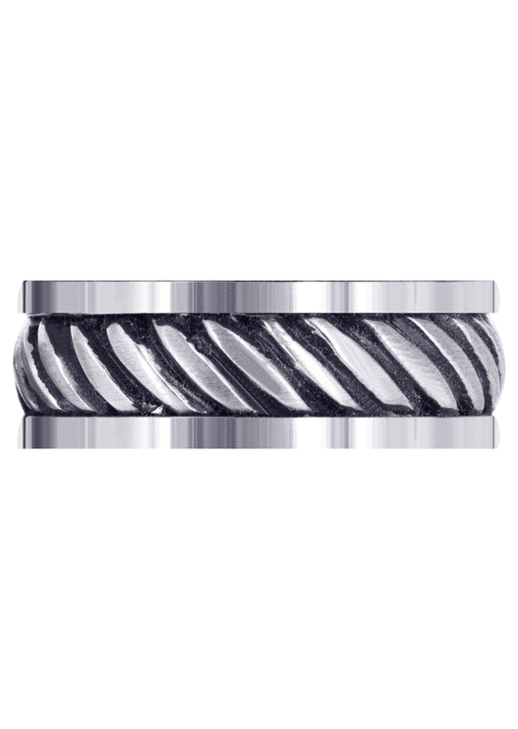 Hand Woven Unique Mens Wedding Band | Satin Finish (Caden)